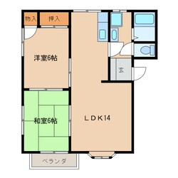 レジデンスサトウⅢ（大橋）の物件間取画像